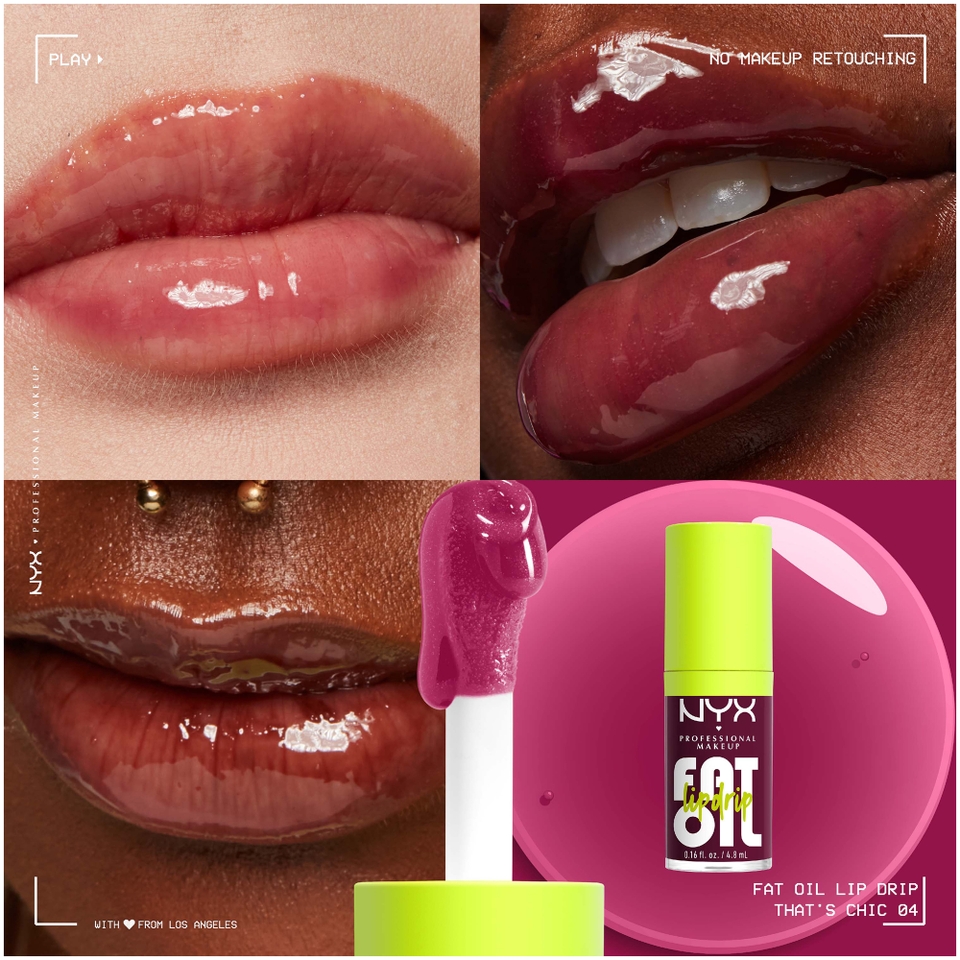 NYX Professional Makeup Fat Oil Lip Drip 12H Hydration Non-Sticky Finish Lip Gloss 4.8ml (Various Shades)
