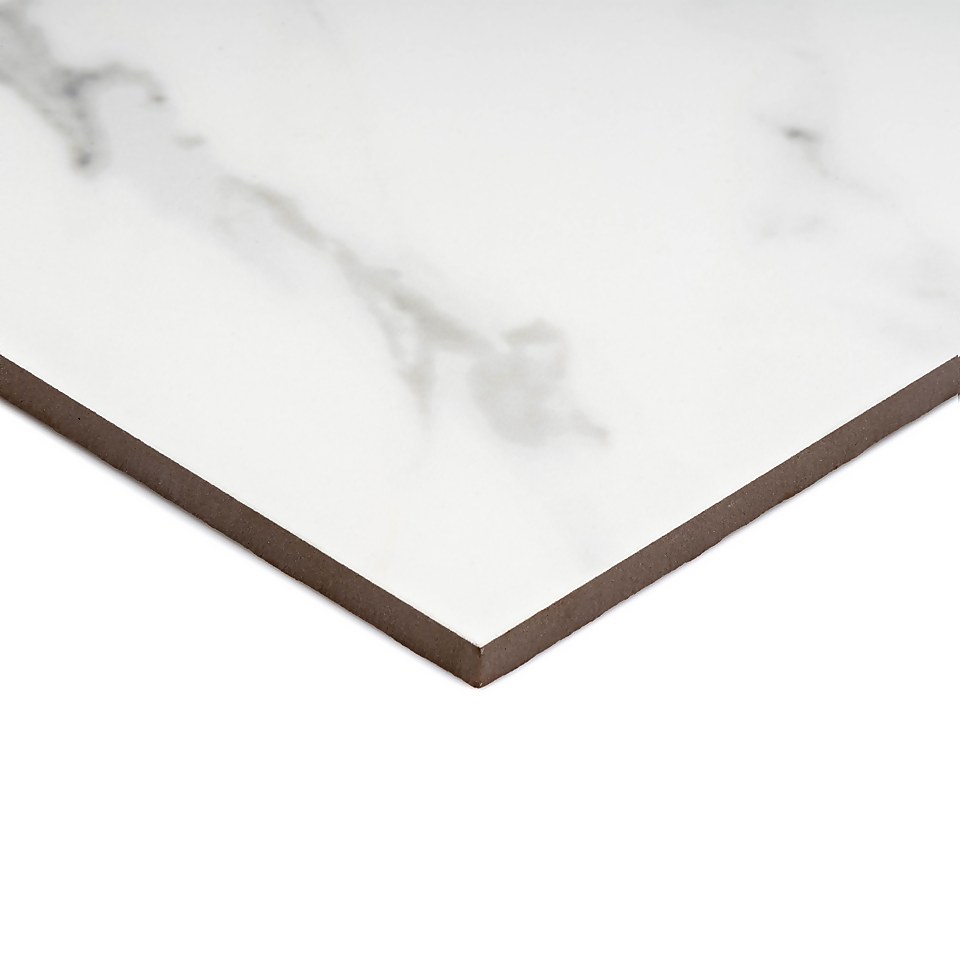 Calacatta Matt Marble Effect Porcelain Wall & Floor Tile 600 x 600mm (Sample Only)
