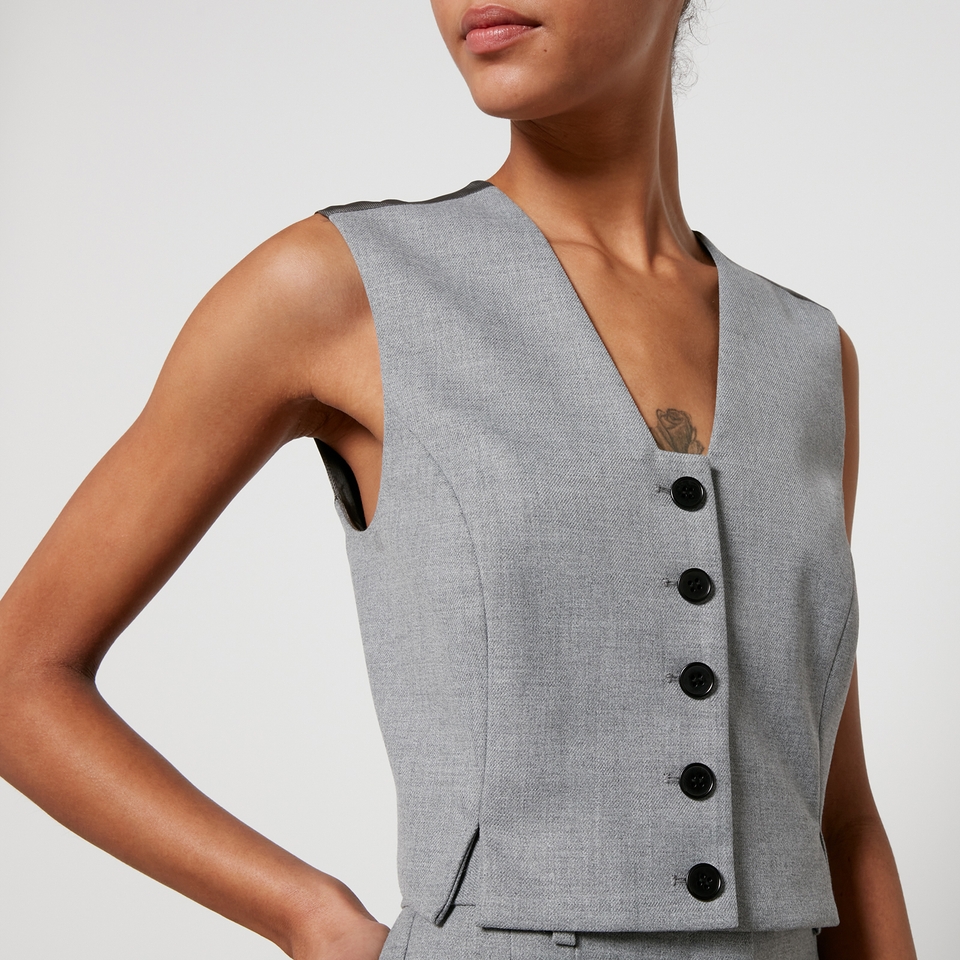 【関税込み】By Malene Birger グレー Bettas ベスト By Malene Birger Bettas Woven Waistcoat - DK 34/UK 6 | Coggles