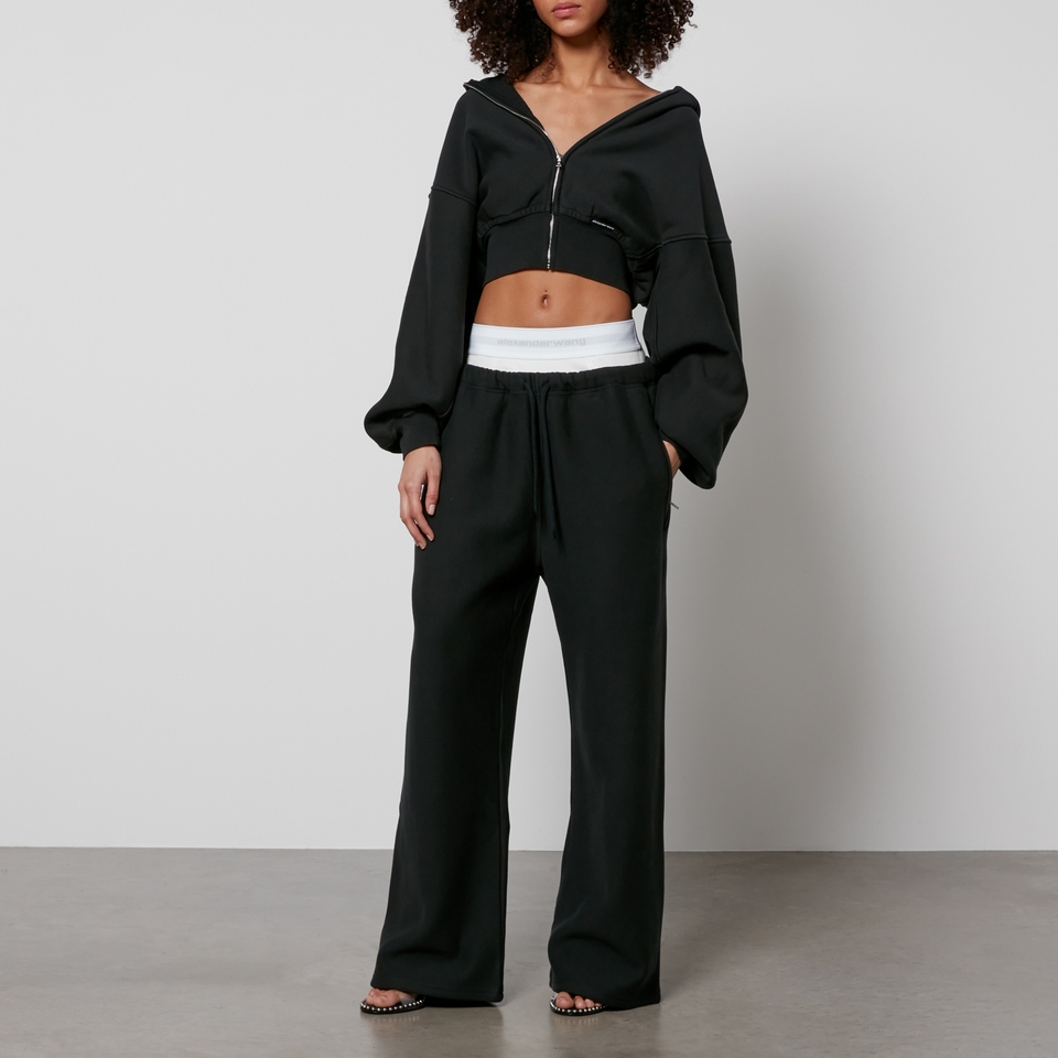 パンツ ALEXANDER WANG PRINTED JERSEY WIDE-LEG PANT Alexander Wang Long wide leg trousers | The Fashion Square