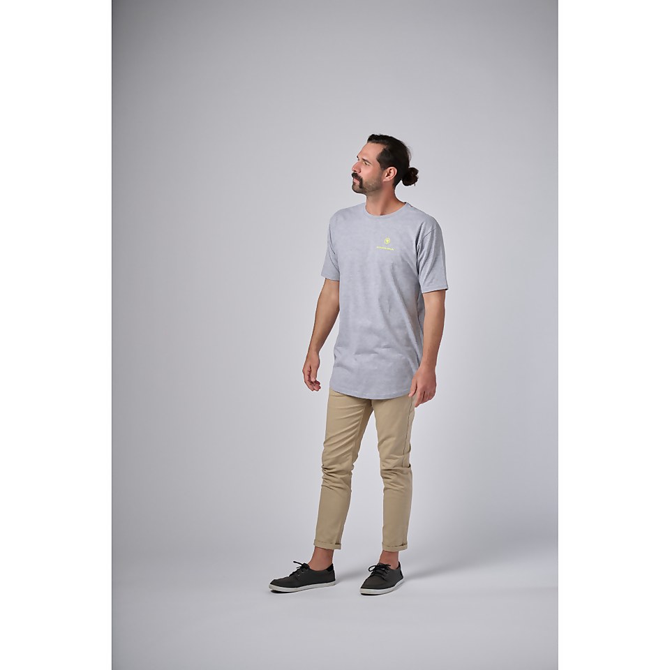 VERTICAL BACK LOGO SHIRTAIL TEE - GREY