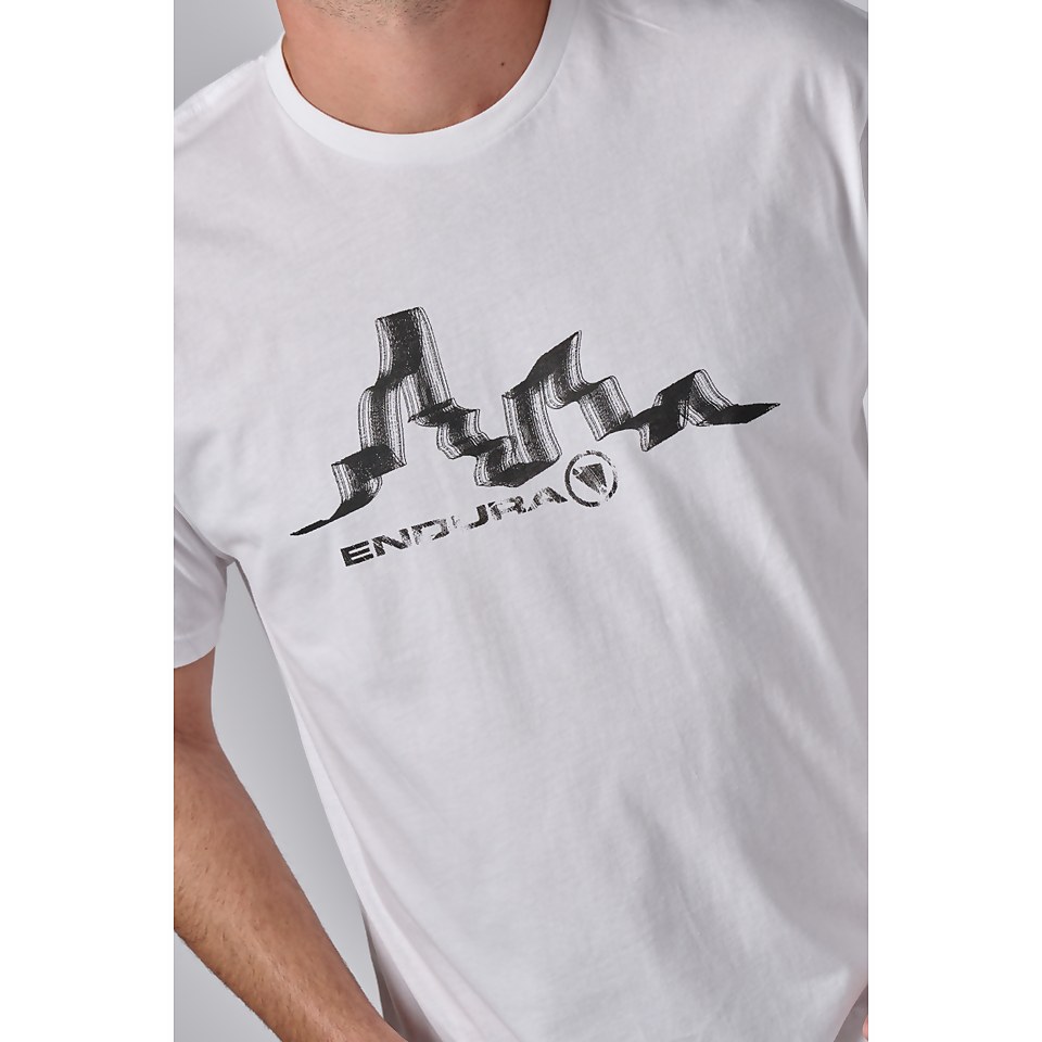 Unisex Mountain Line Shirtail Tee - Black/White