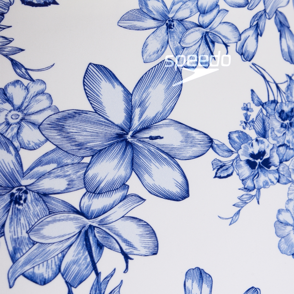 Bas taille haute à motif imprimé pour femmes, bleu/blanc