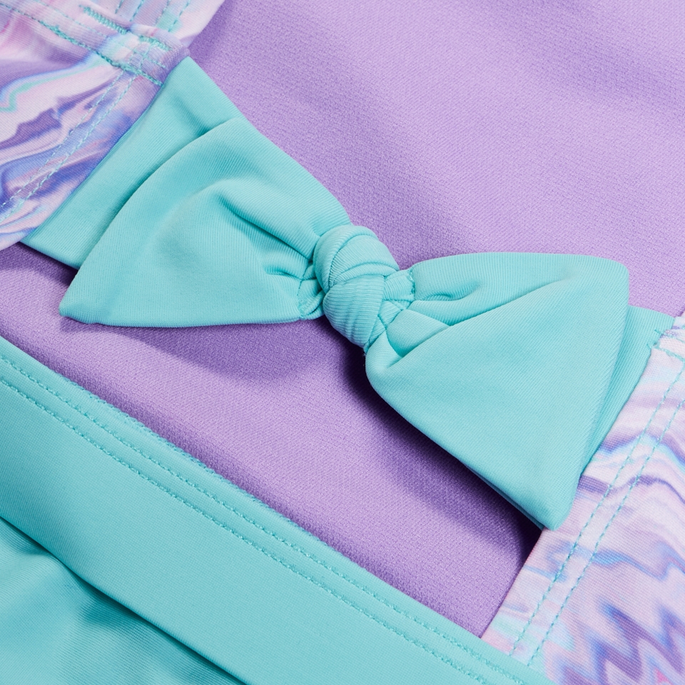 Girl's Print Tie Back Two Piece Blue/Purple