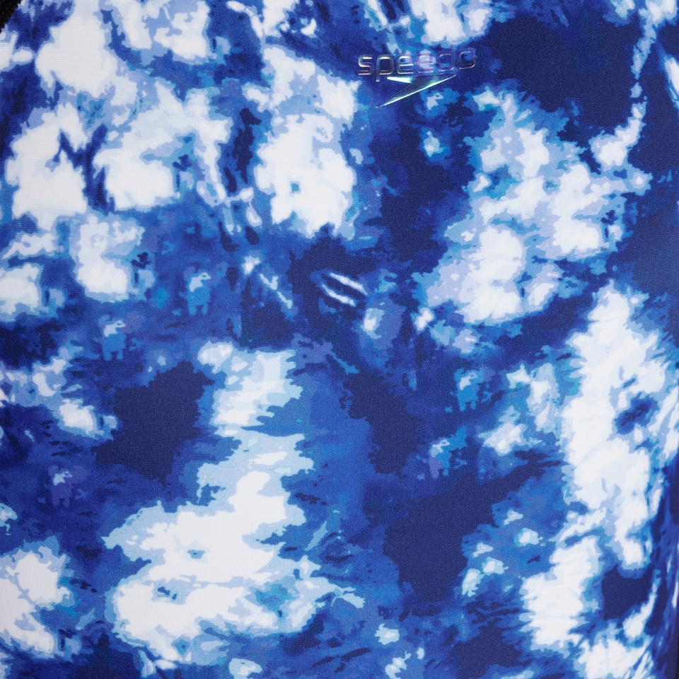 Monopièce à motif imprimé Quantum Splice pour femmes, bleu