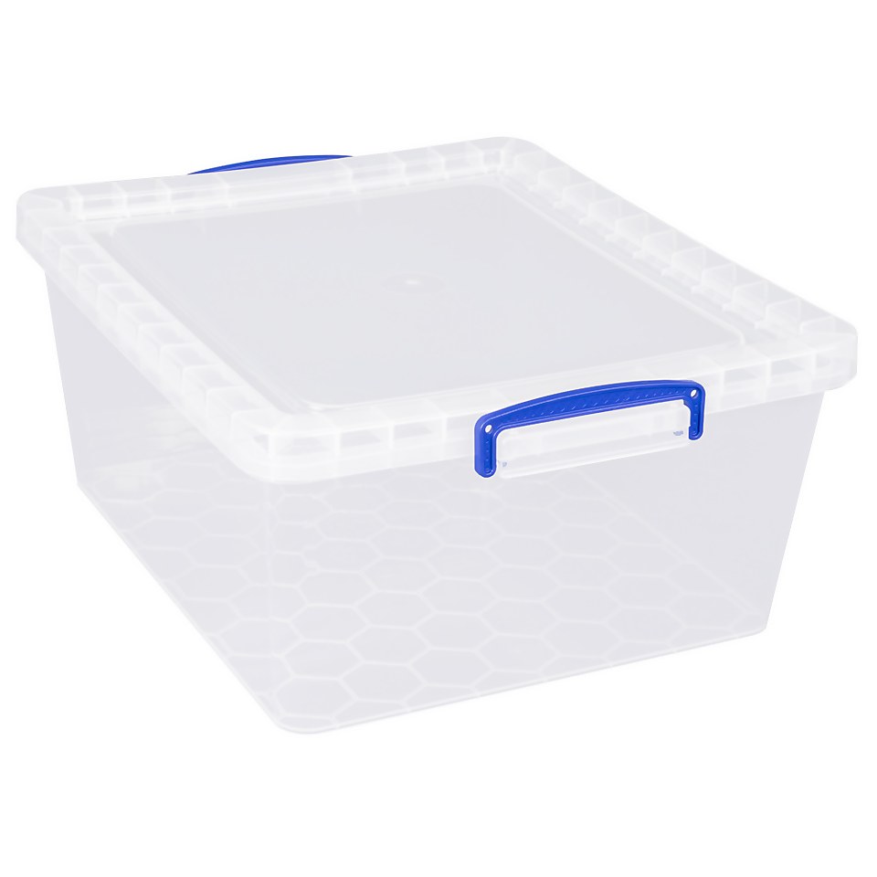 Really Useful Nestable Plastic Storage Box - 17.5L - Clear (Pack of 3)