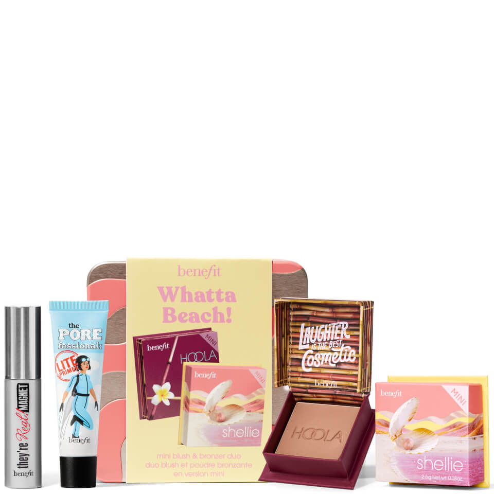 benefit Whatta Beach Hoola Bronzer and Blush Gift Set with They're Real Magnet Mascara 3g and POREfessional Lite Primer 3ml