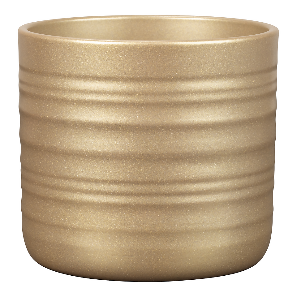 Scheurich Ripple Royal Gold Indoor Plant Pot - 17 cm
