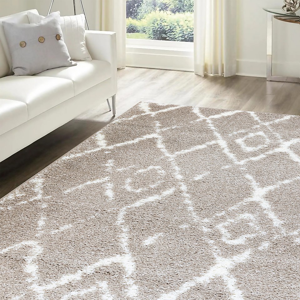 Deluxe Berber Rug Latte 160x230cm Homebase