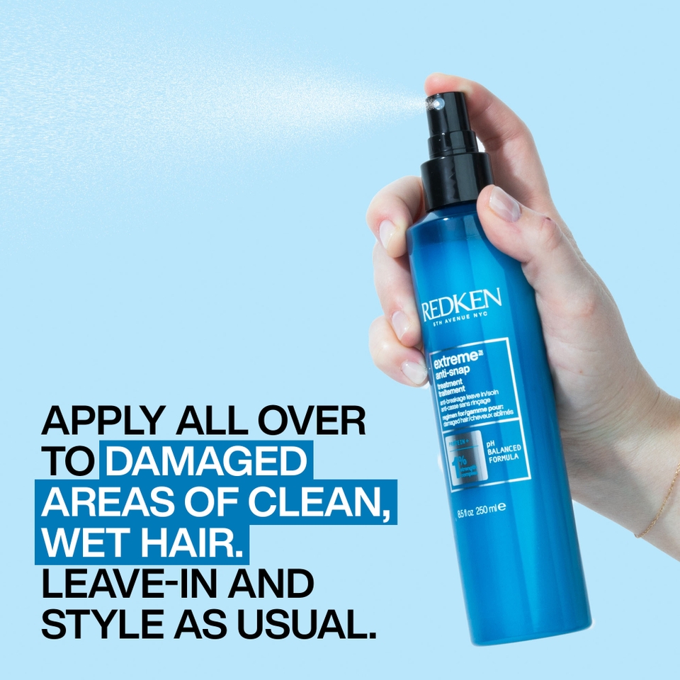 Redken Extreme Shampoo 75ml, Conditioner 50ml and Anti-Snap Anti-Breakage Spray 250ml Bundle for Damaged Hair