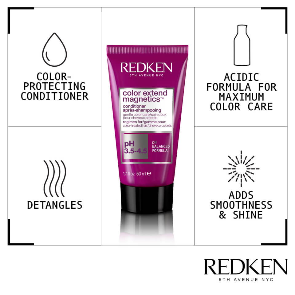 Redken Color Extend Magnetics Shampoo and Conditioner with One United Routine Bundle for Colour Treated Hair