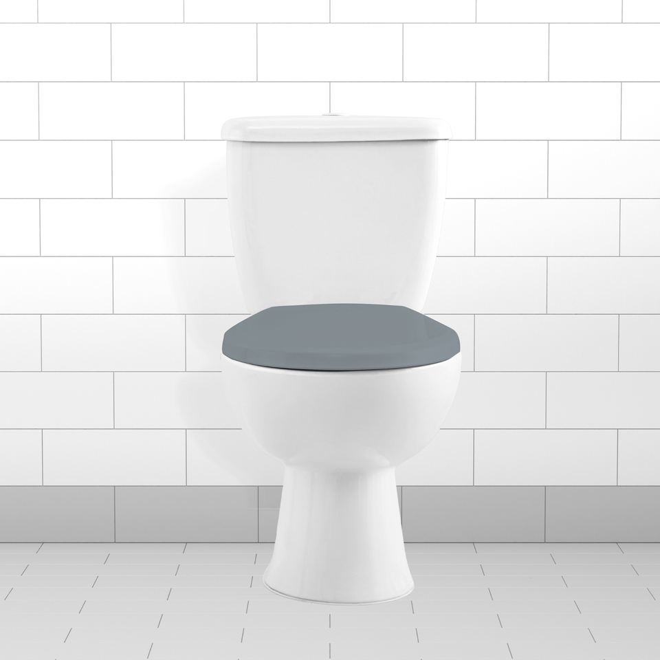 Homebase Wooden Toilet Seat - Grey