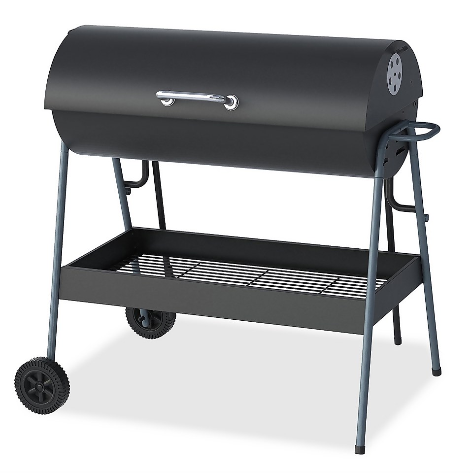 Homebase Double Oil Drum Charcoal BBQ