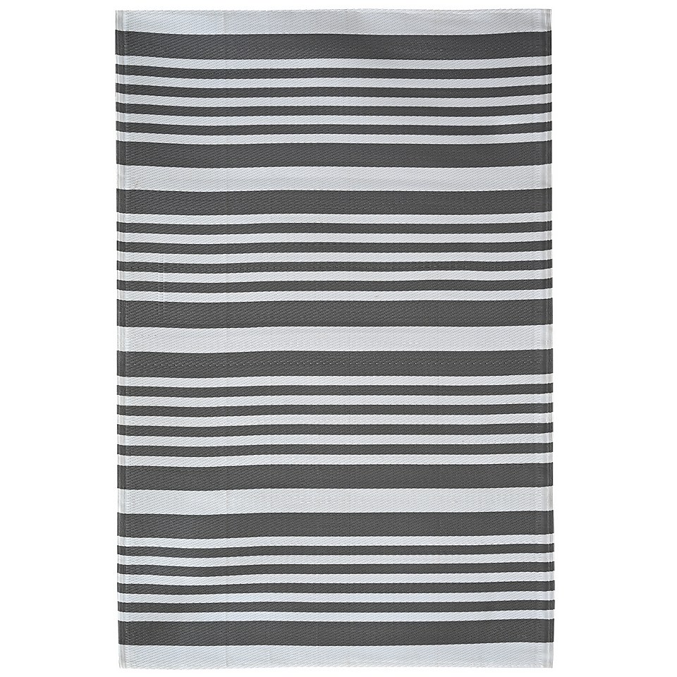 Modern Country Indoor/Outdoor Rug Grey & White - 160x230cm