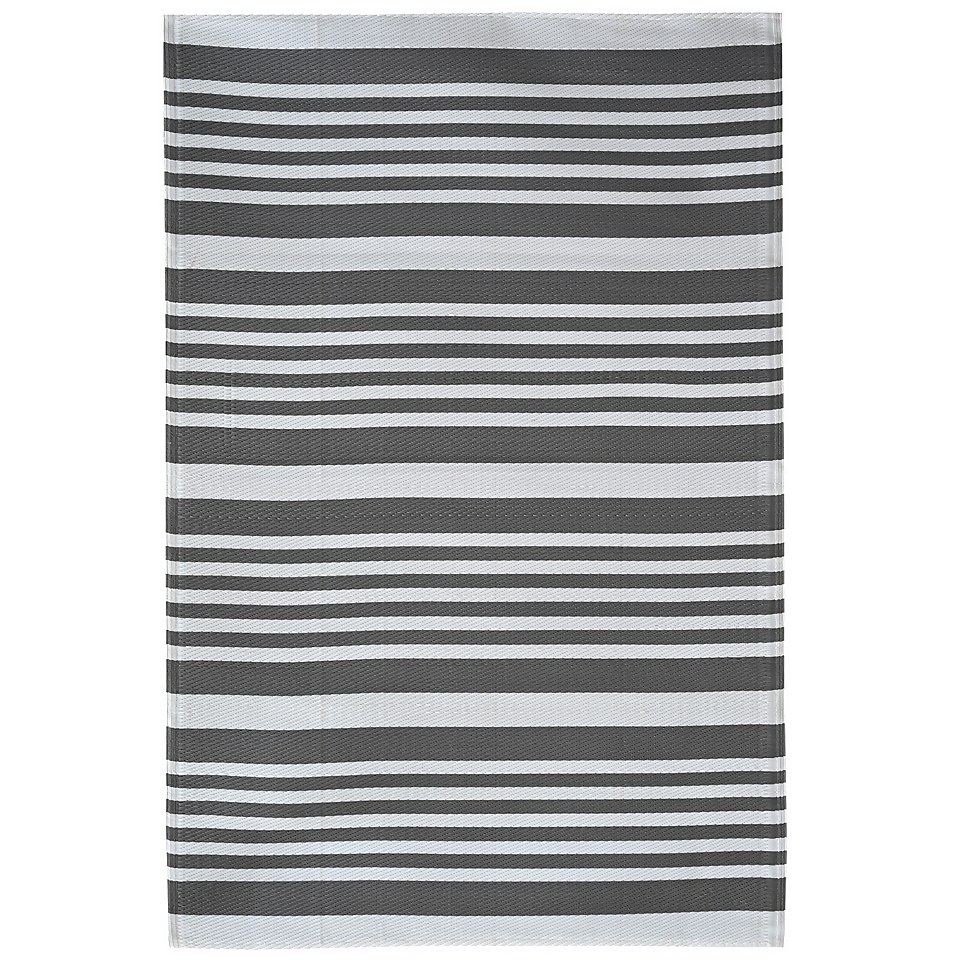 Modern Country Indoor/Outdoor Rug Grey & White - 240x300cm