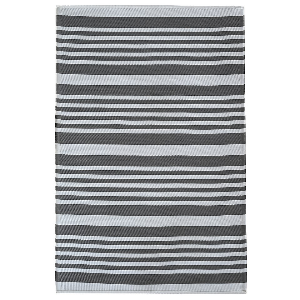Modern Country Indoor/Outdoor Rug Grey & White - 240x300cm