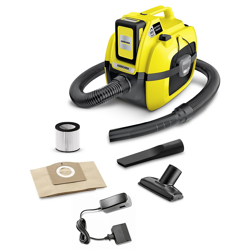 Karcher WD 1 Wet & Dry Vac 18v Battery Set Homebase