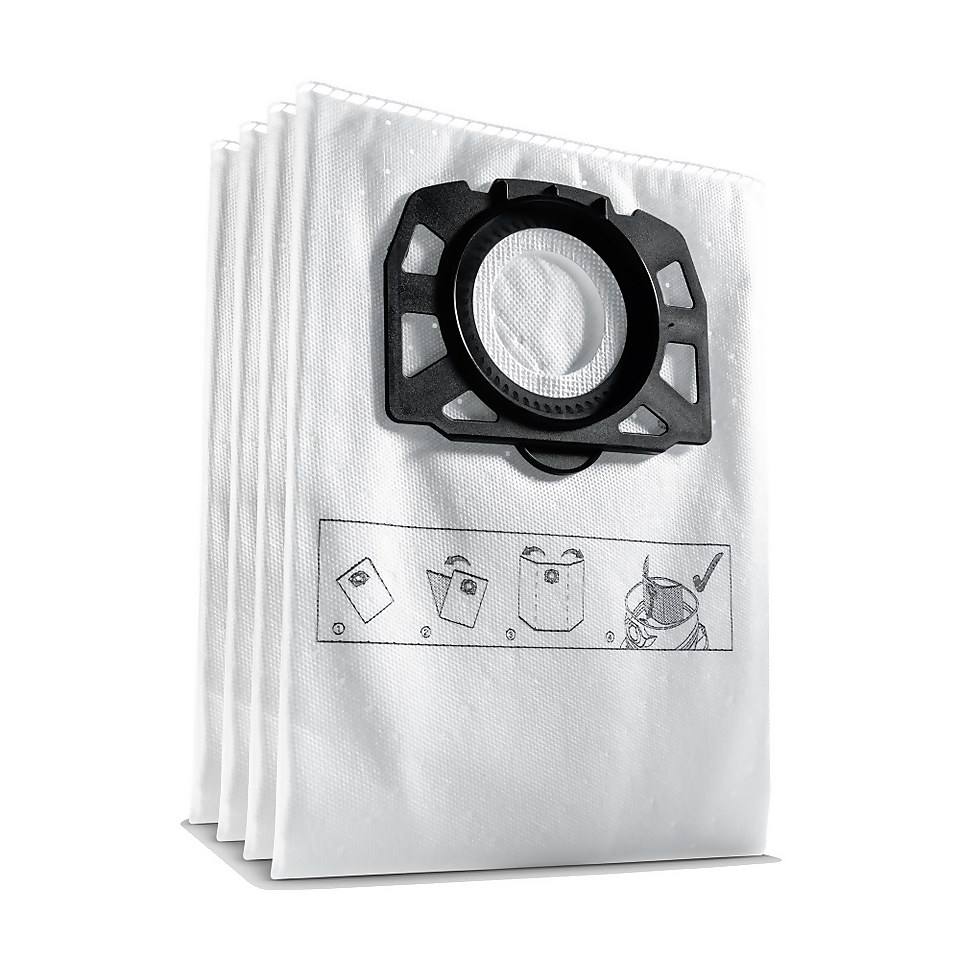 Karcher WD 4-6 Fleece Filter Bags (KFI 487) - 4 Pack