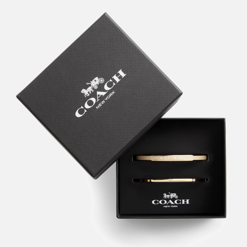 Coach Signature Duo Gold-Tone Bangle Boxed Set