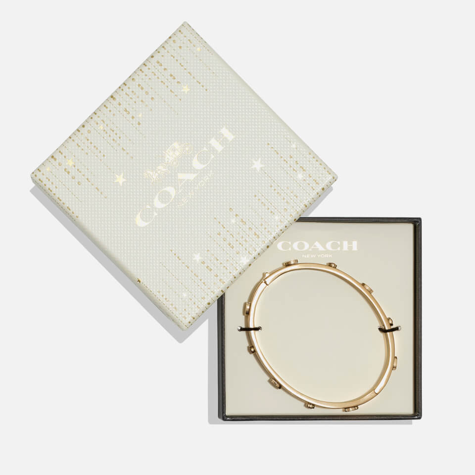 Coach Signature Stone Gold-Tone Boxed Bangle