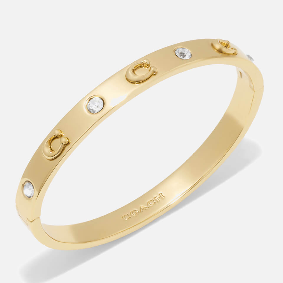 Coach Signature Stone Gold-Tone Boxed Bangle