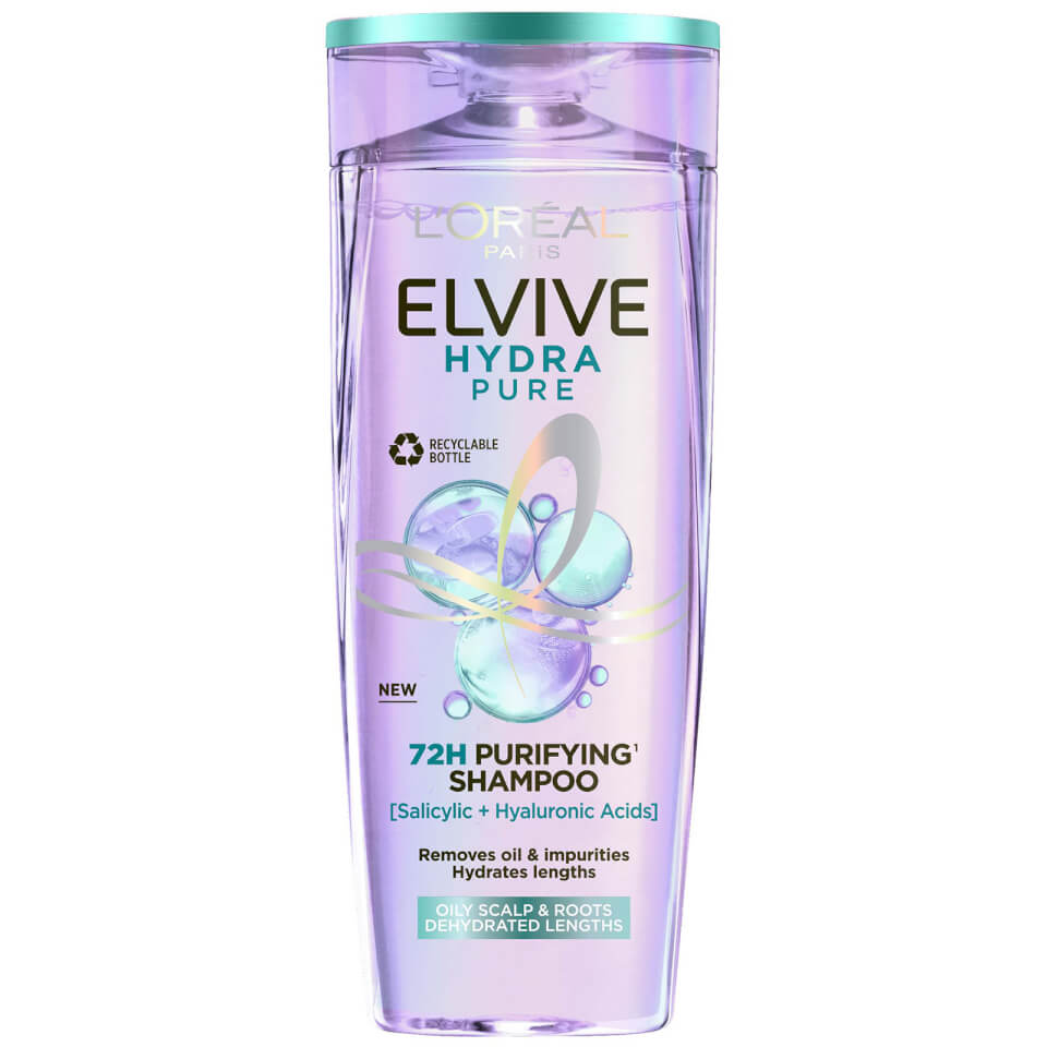 L'Oréal Paris Elvive Hydra Pure 72h Purifying Shampoo with Hyaluronic and Salicylic Acids 500ml