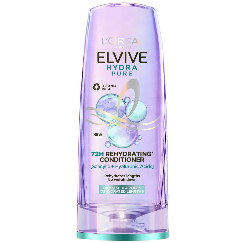L'Oréal Paris Elvive Hydra Pure 72h Rehydrating Conditioner with Hyaluronic and Salicylic Acids 400ml