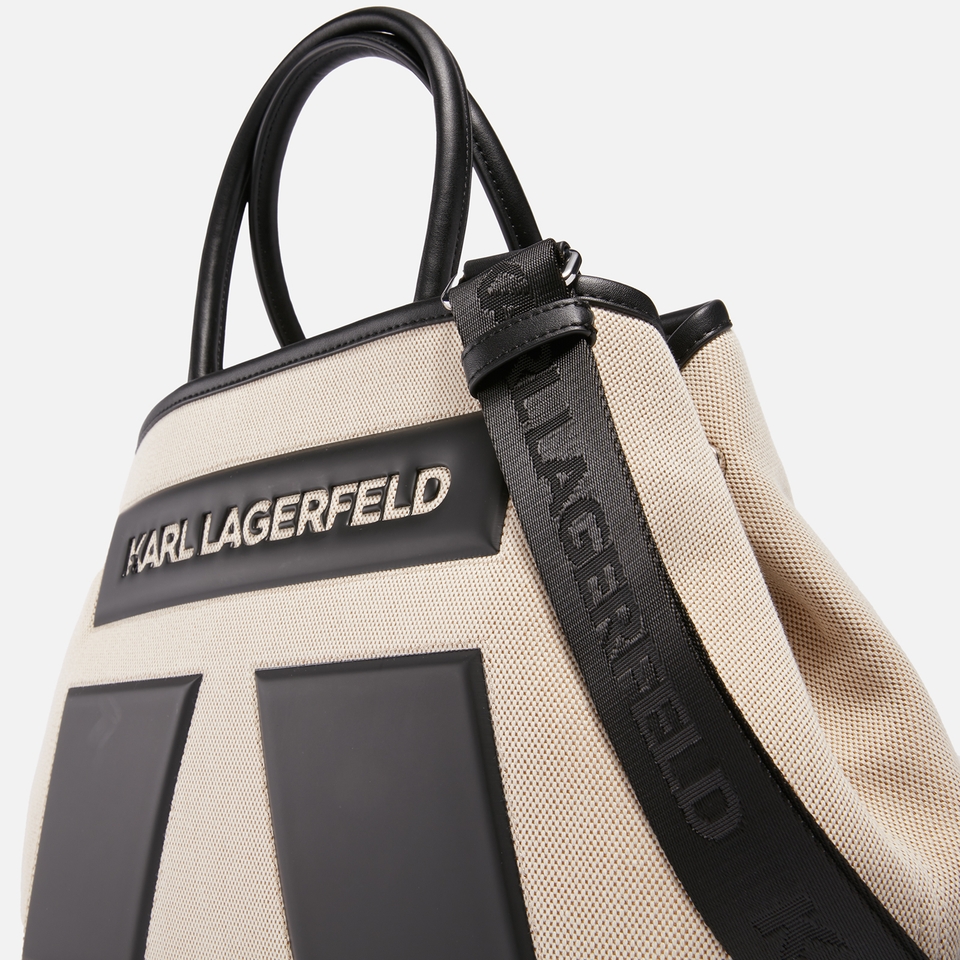 Karl Lagerfeld Icon K Medium Canvas and Faux Leather Tote Bag