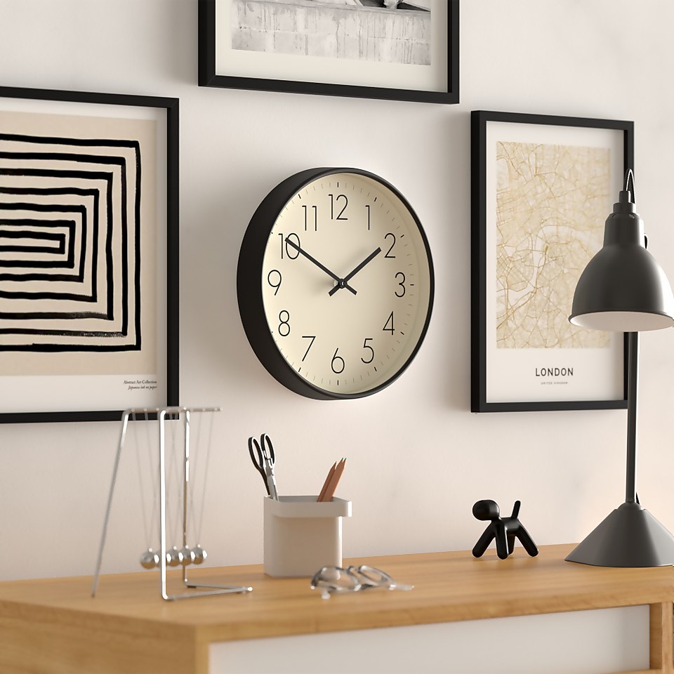Urban Wall Clock - 30cm - Black