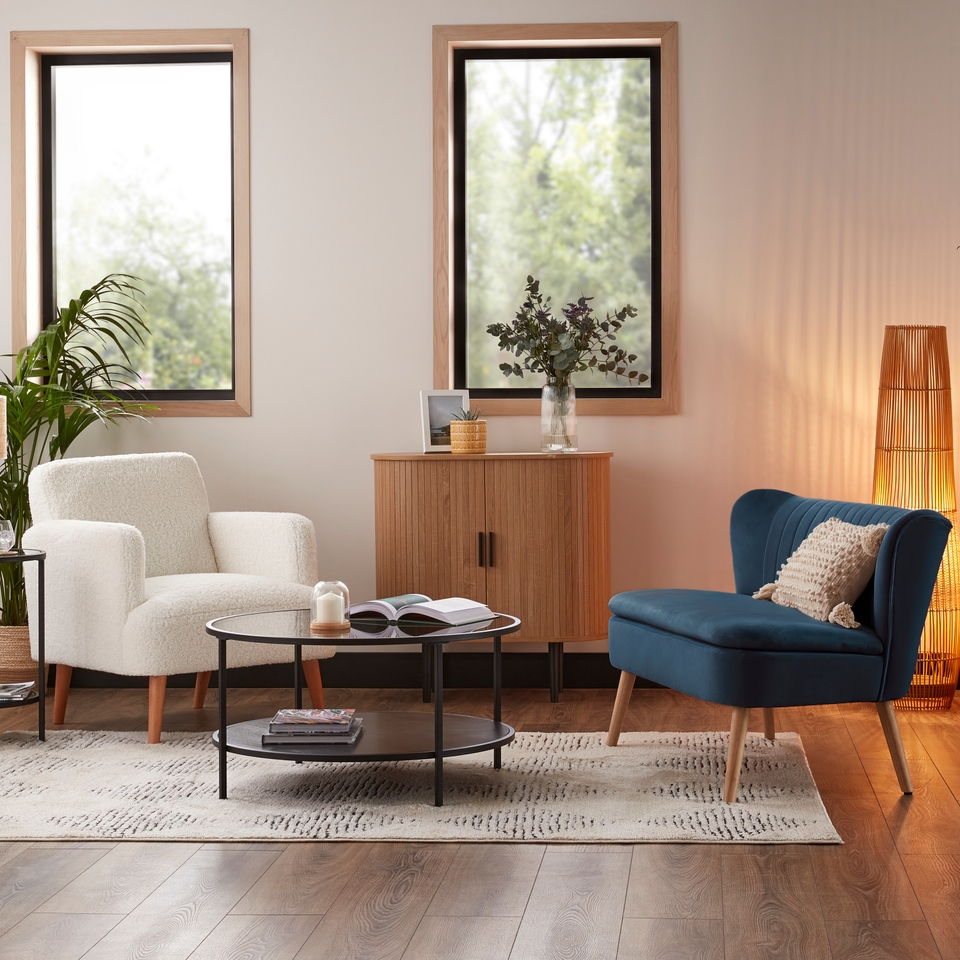 Fraser Smoked Glass Round Coffee Table Homebase