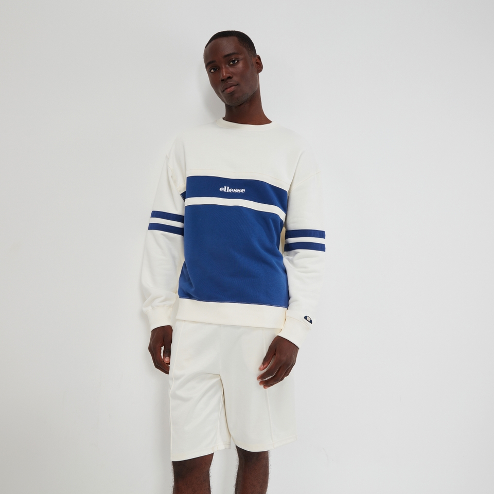 Sweatshirt Matiano Cremeweiß/Marineblau für Herren