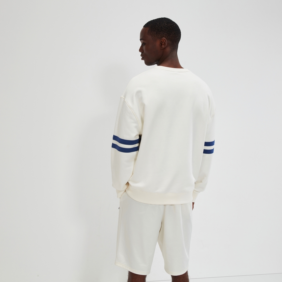 Sweatshirt Matiano Cremeweiß/Marineblau für Herren