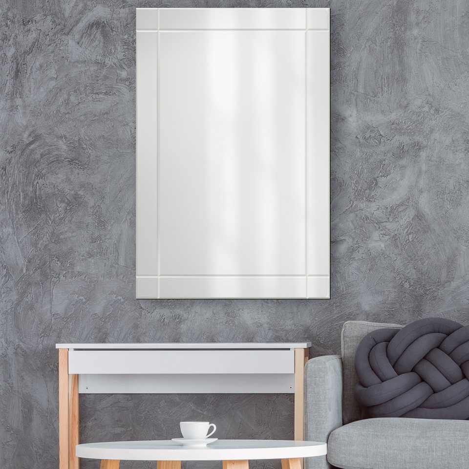 Bevelled Wall Mirror - 90x60cm