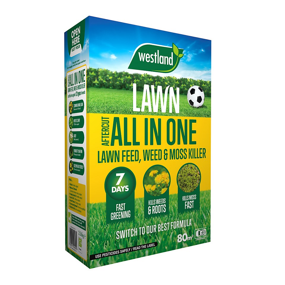 Aftercut All-In-One Lawn Feed, Weed & Moss Killer - 80m²