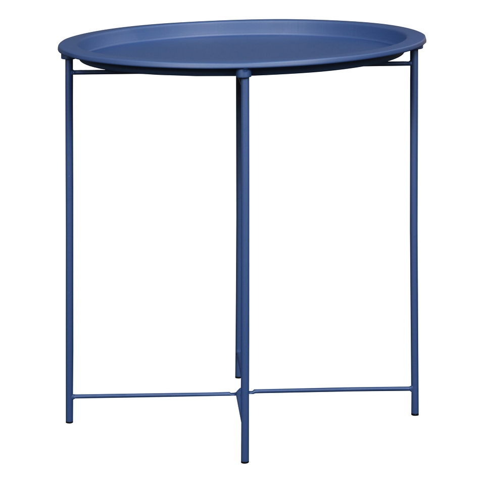Metal Folding Side Table - Aegean Blue