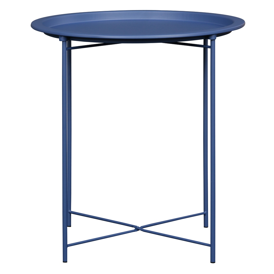 Metal Folding Side Table - Aegean Blue