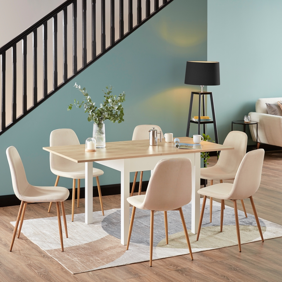 Patton 46 Seater Extending Dining Table White Oak Effect Homebase