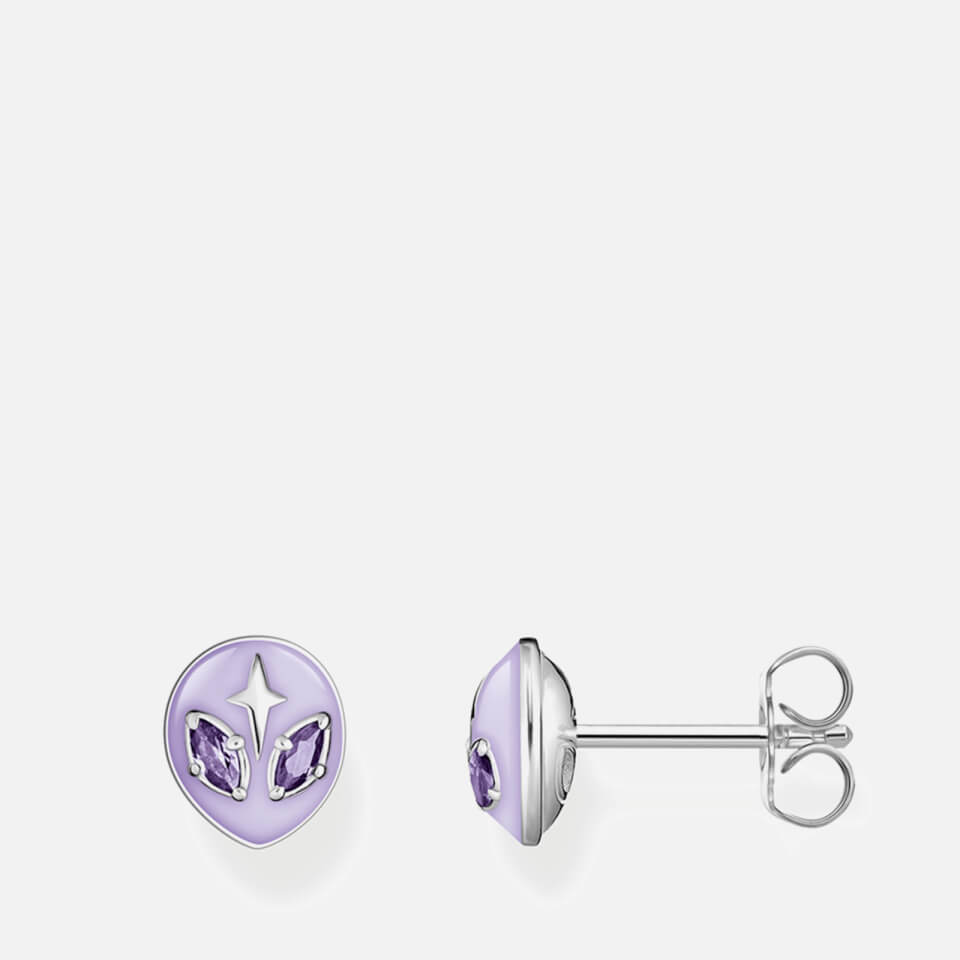 Thomas Sabo Charm Club Silver Alien Purple Stud Earrings
