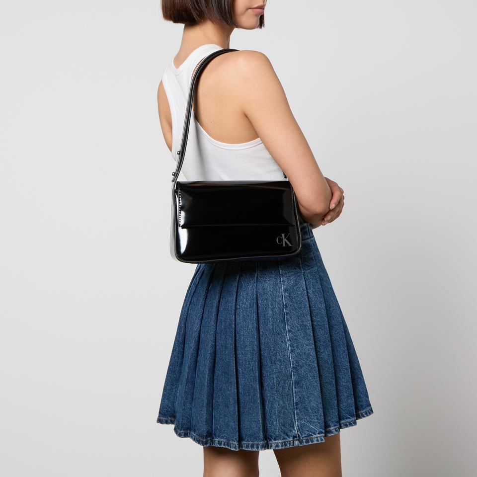 Calvin Klein Jeans Block Faux Patent-Leather Shoulder Bag