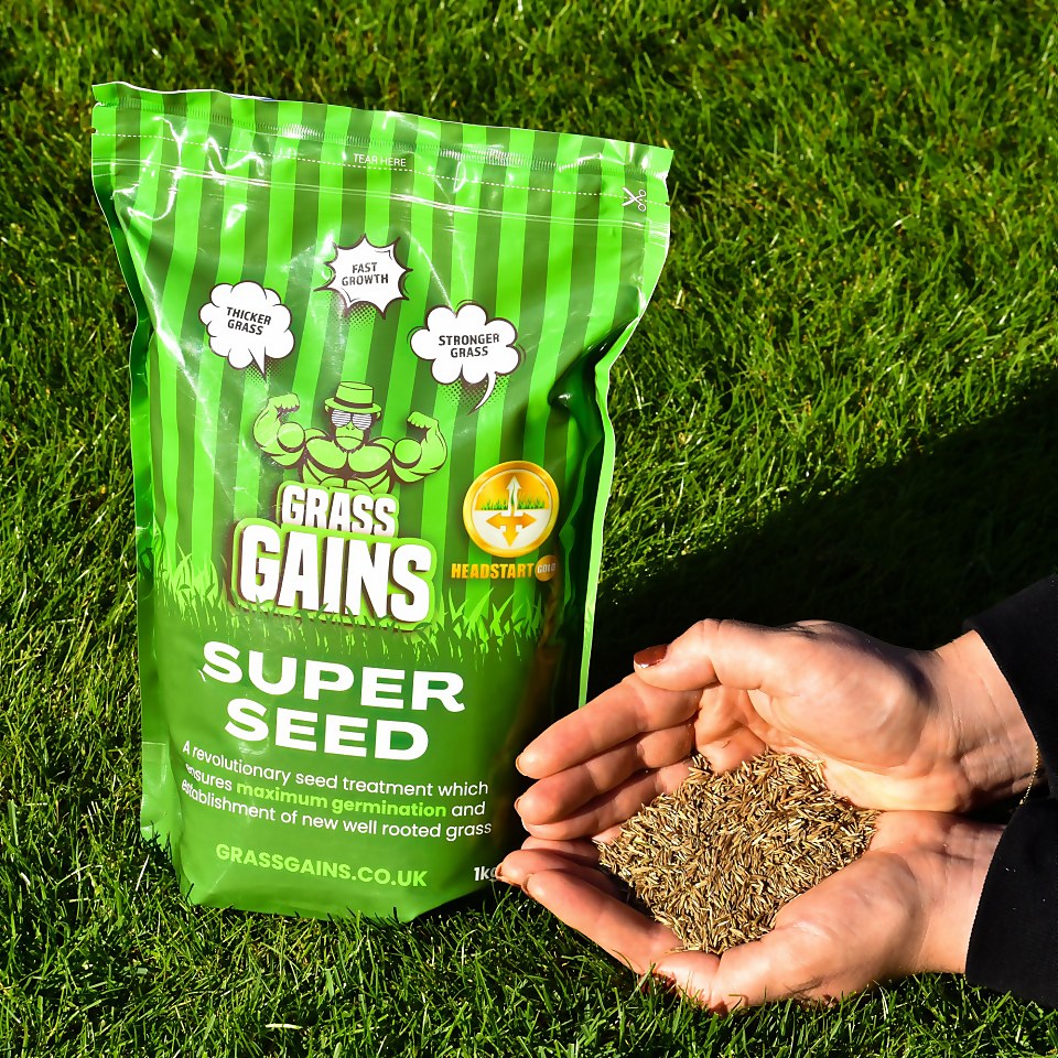 Grass Gains Super Seed Lawn Grass Seed - 100m2