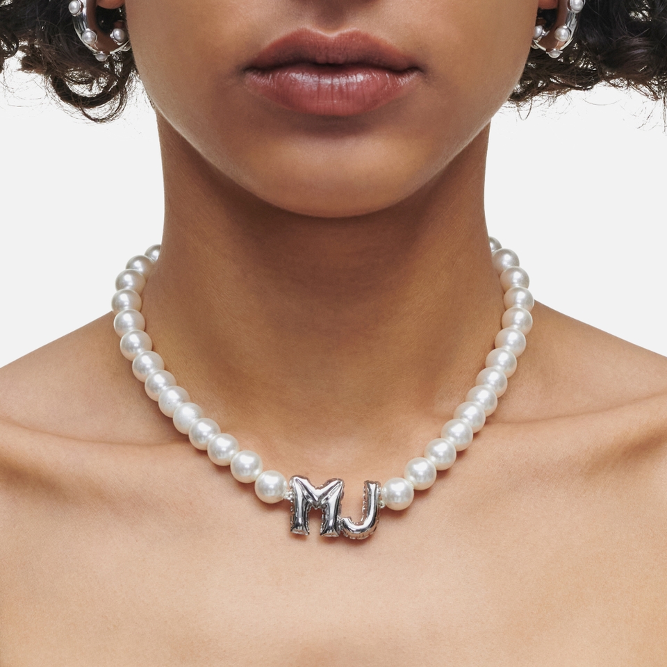 Marc Jacobs Balloon Faux Pearl Silver-Plated Necklace