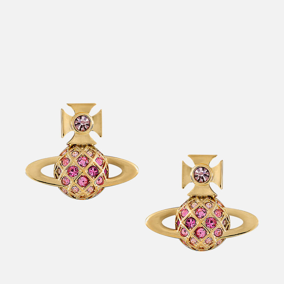 Vivienne Westwood Women's Willa Bas Relief Gold Tone Stud Earrings - Gold/Pink