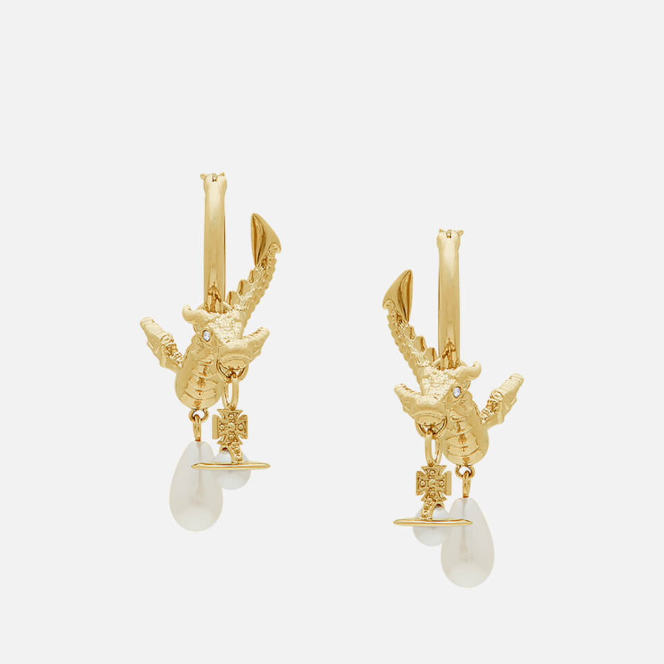 Vivienne Westwood Dragon Gold-Tone Pearl Drop Earrings