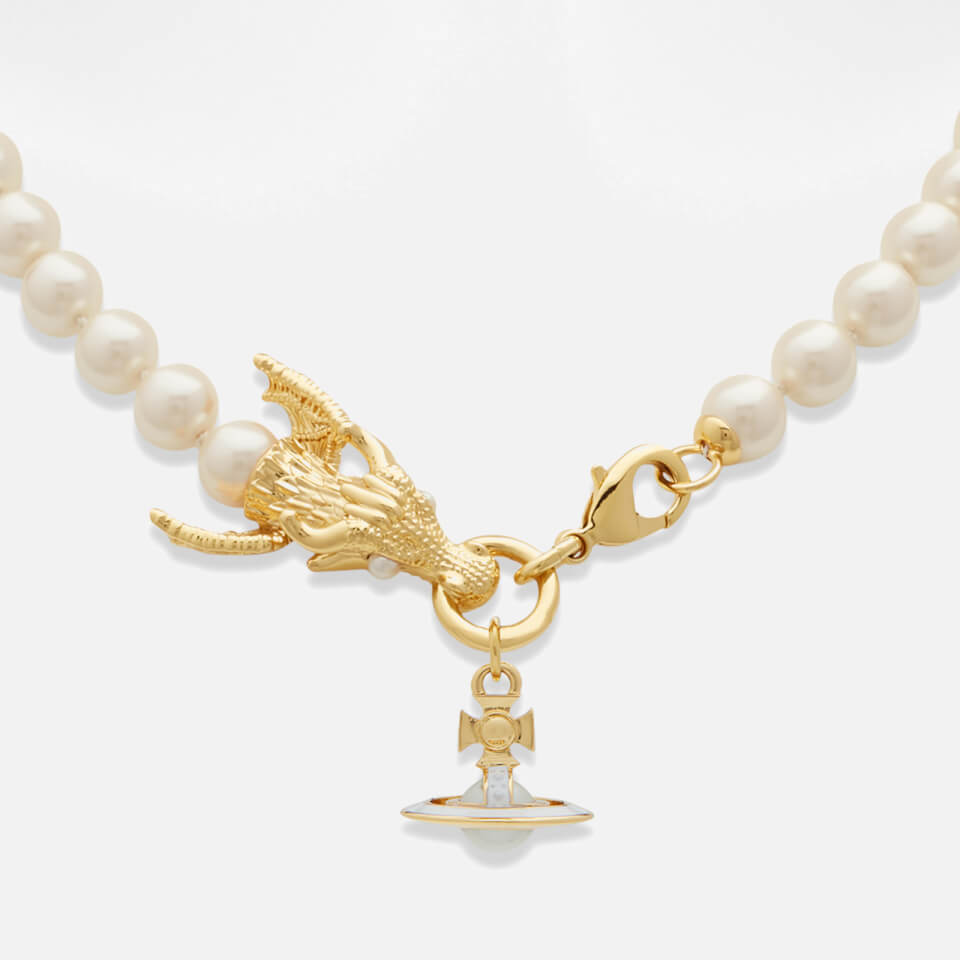 Vivienne Westwood Dragon Gold Tone Pearl Necklace