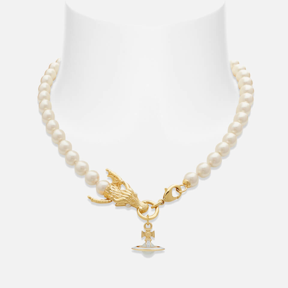 Vivienne Westwood Dragon Gold Tone Pearl Necklace