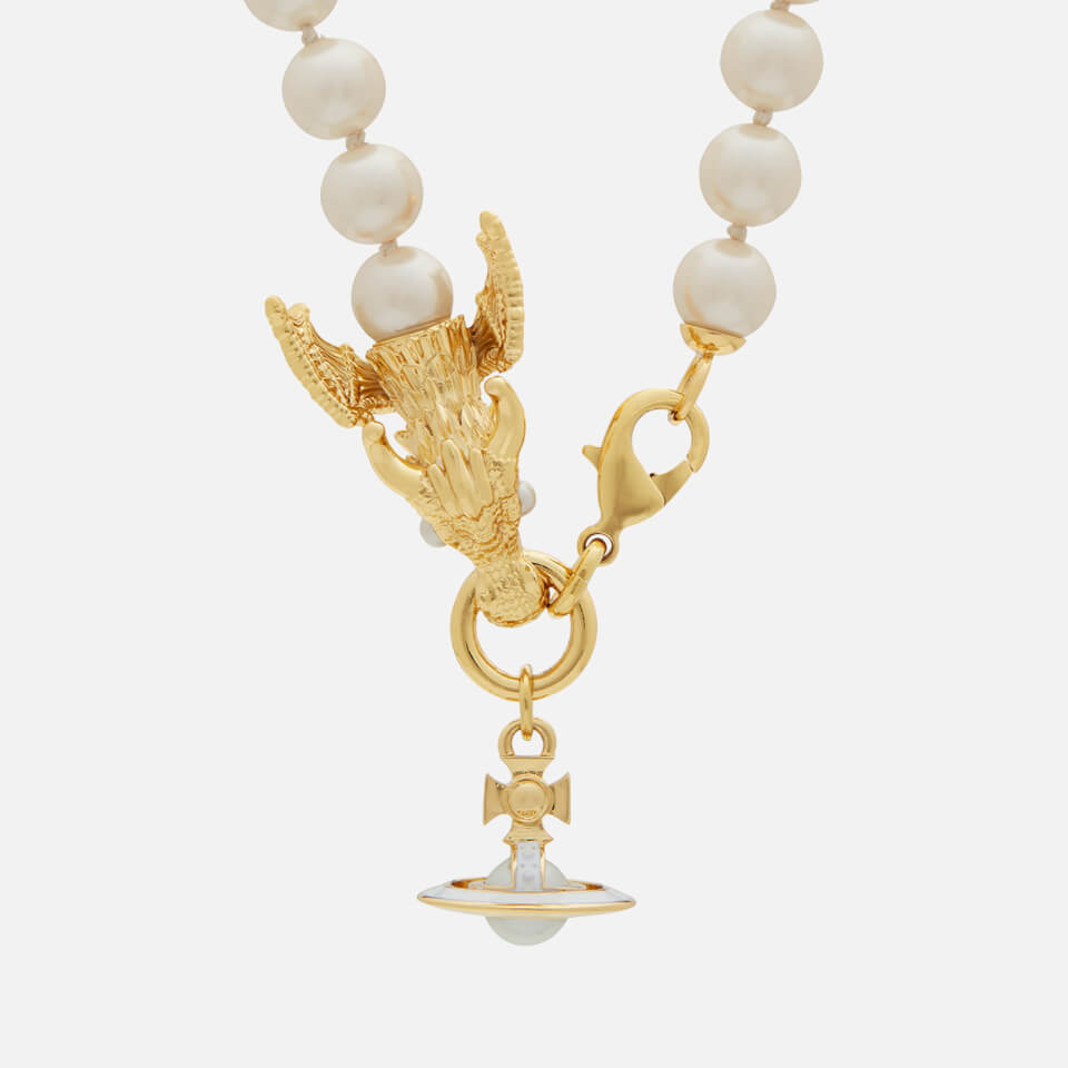 Vivienne Westwood Dragon Gold Tone Pearl Necklace