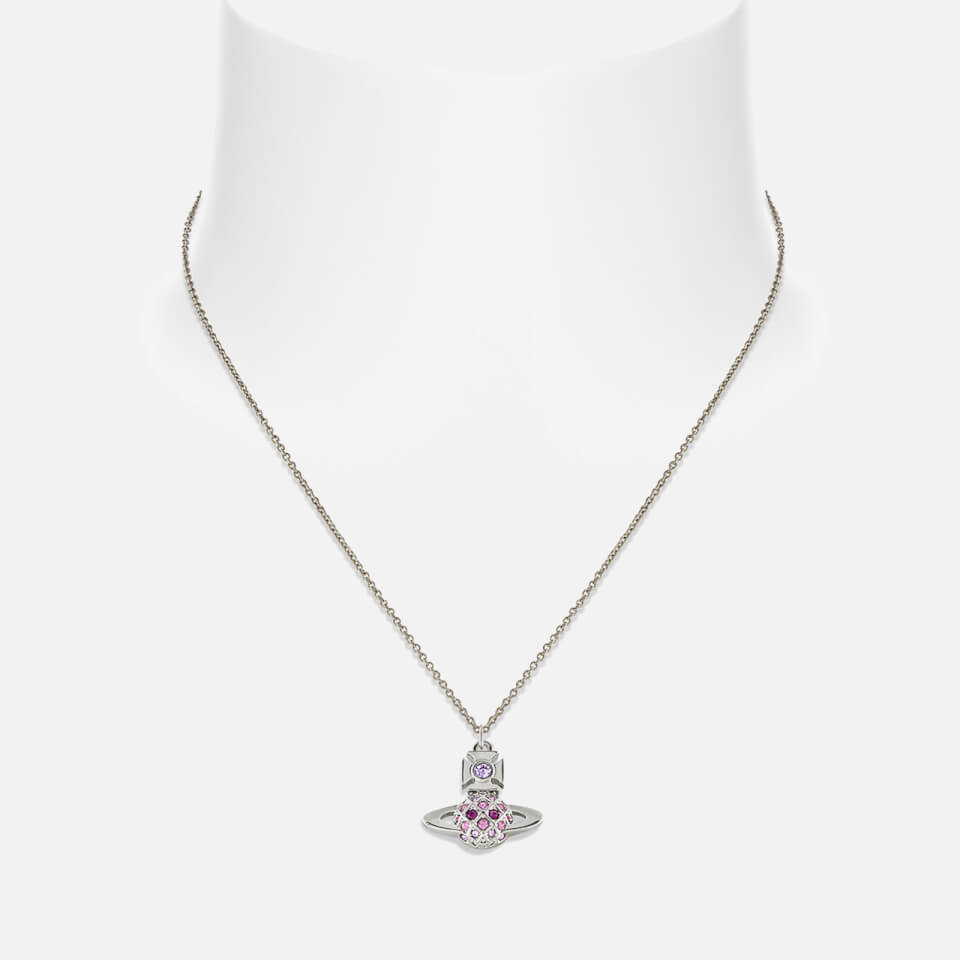 Vivienne Westwood Women's Willa Bas Relief Sivler Tone Pendant Necklace - Platinum/Violet Purple