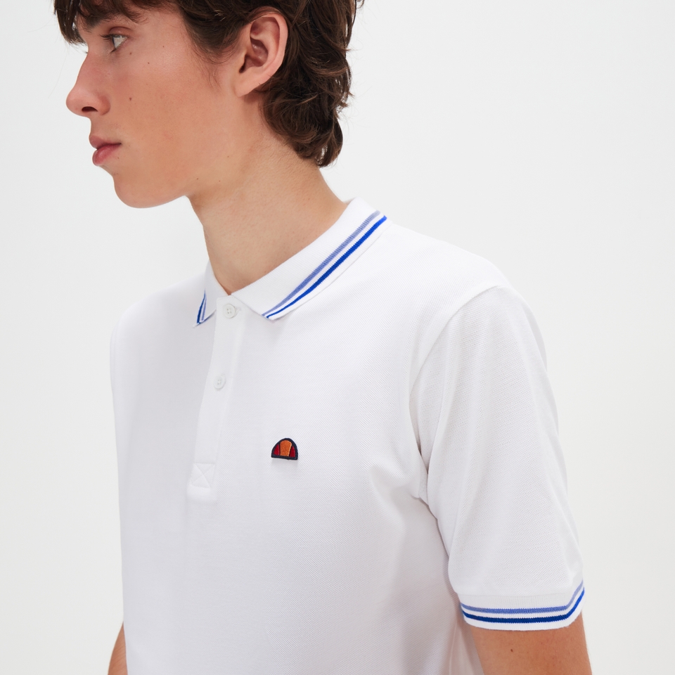 Poloshirt Rooks für Herren Weiß/Hellblau/Dunkelblau