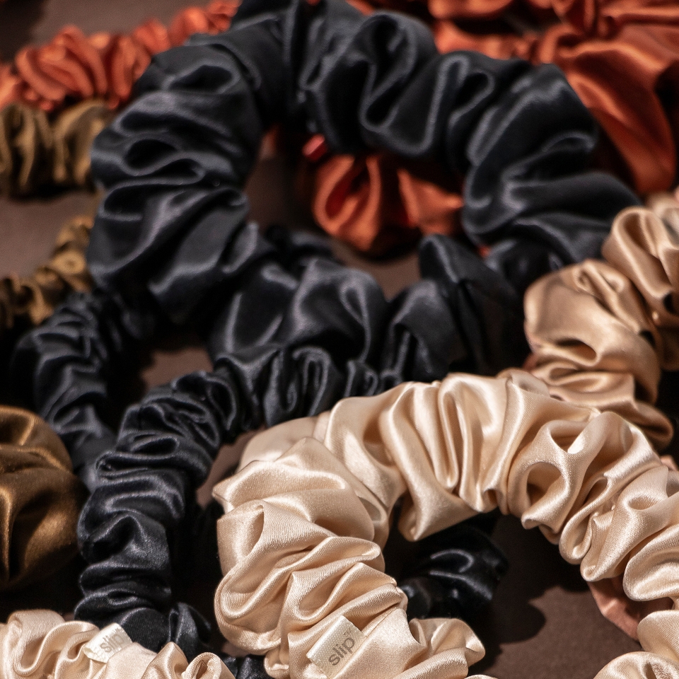 Slip Pure Silk Back To Basics Assorted Scrunchie Set - Light Brown