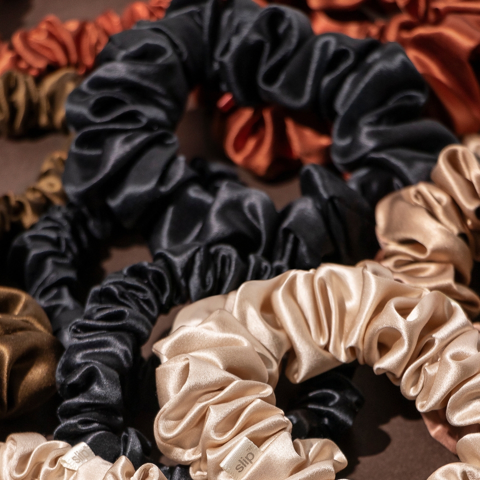 Slip Pure Silk Back To Basics Assorted Scrunchie Set - Dark Brown